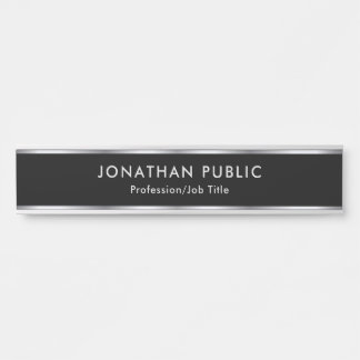 Black And Silver Custom Professional Glam Elegant Door Sign
