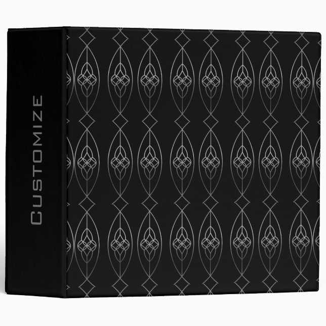 Black And Silver Deco Binder (Front/Spine)