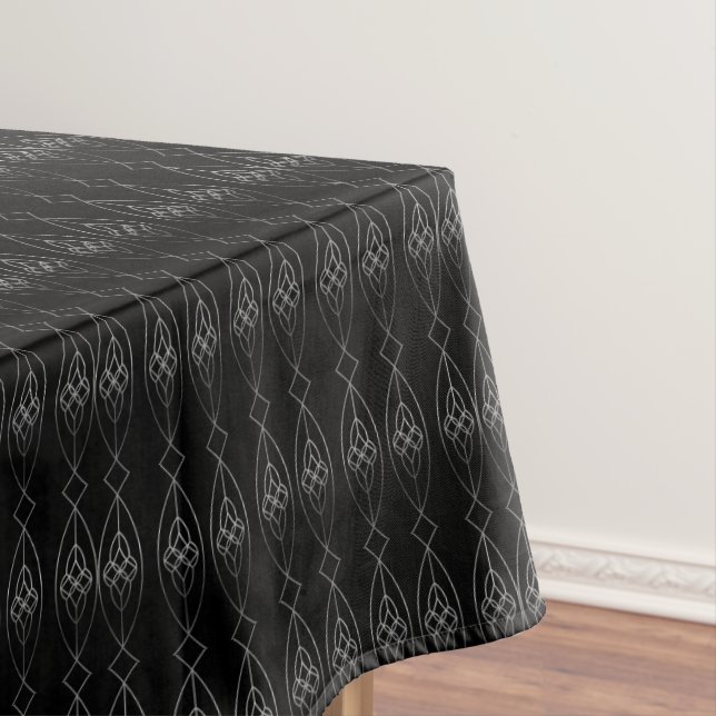 Black And Silver Deco  Tablecloth (In Situ)