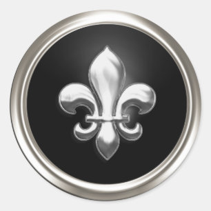 Black and Silver  Fleur de Lis Envelope Seal