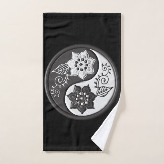 Black and Silver Floral Yin Yang