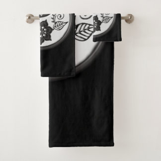 Black and Silver Floral Yin Yang