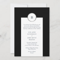 Black and Silver Foil Circle Monogram Wedding