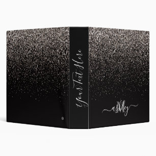 Black and Silver Glitter Binder
