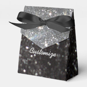 Black and Silver Glitter Favour Box