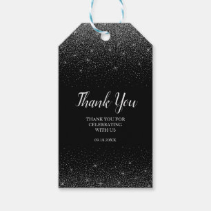 Black and Silver Glitter Gift Tags