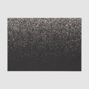 Black and Silver Glitter Tissue Paper