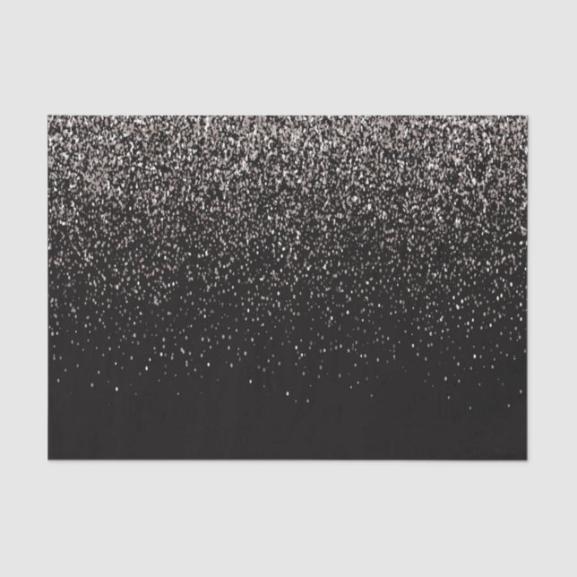 Black and Silver Glitter Tissue Paper (Front)