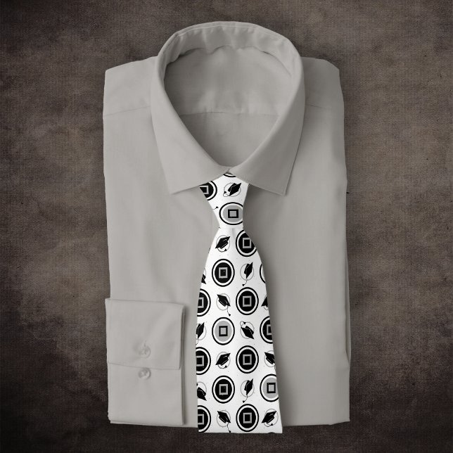 Black and Silver Graduation Cap Pattern Tie (Creator Uploaded)