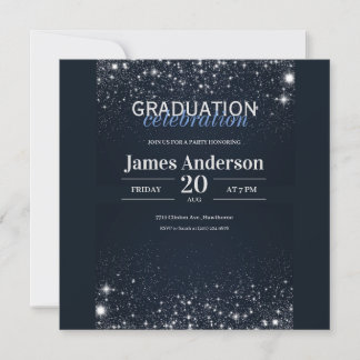 Black and Silver graduation Invite