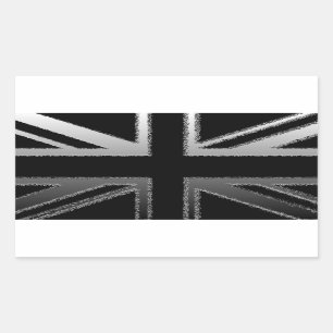 Black and Silver Gray Union jack Flag Sticker