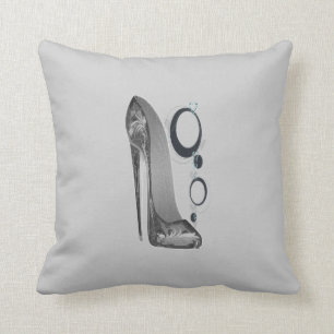 Black and Silver Grey Stiletto and Bangles Pillow