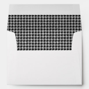 Black and Silver Herringbone Lined Wedding Envelop Envelopes