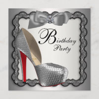 Black and Silver High Heel Shoe Birthday Party