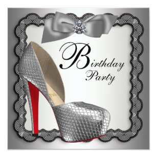 Black White Silver Invitations | Zazzle CA