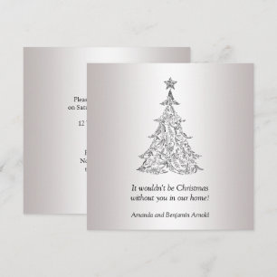 Black and Silver Holiday Tree Invitation