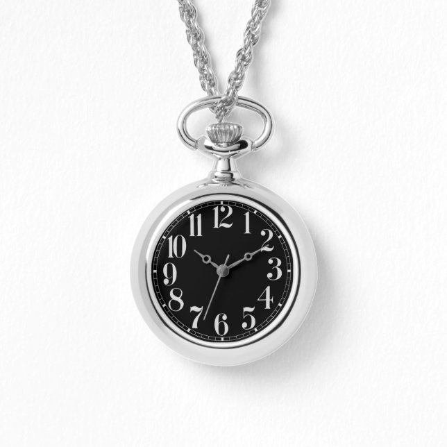 Black and Silver Large Numbered Watch (Front)