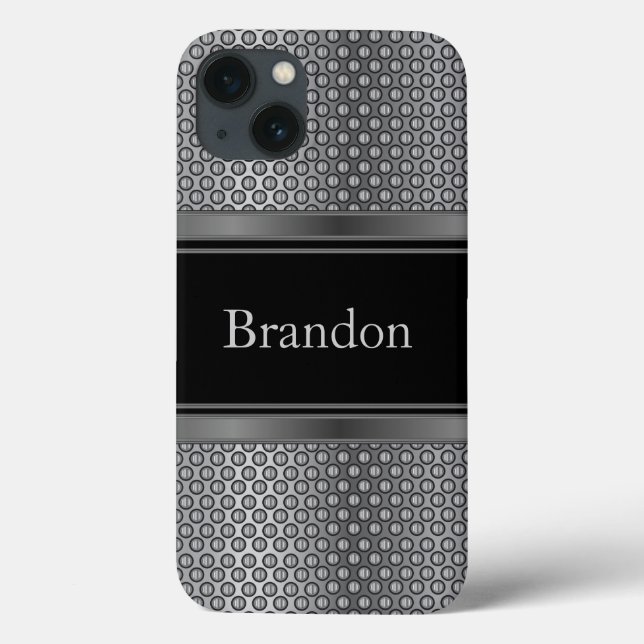 Black and Silver Metallic Mesh Case-Mate iPhone Case (Back)