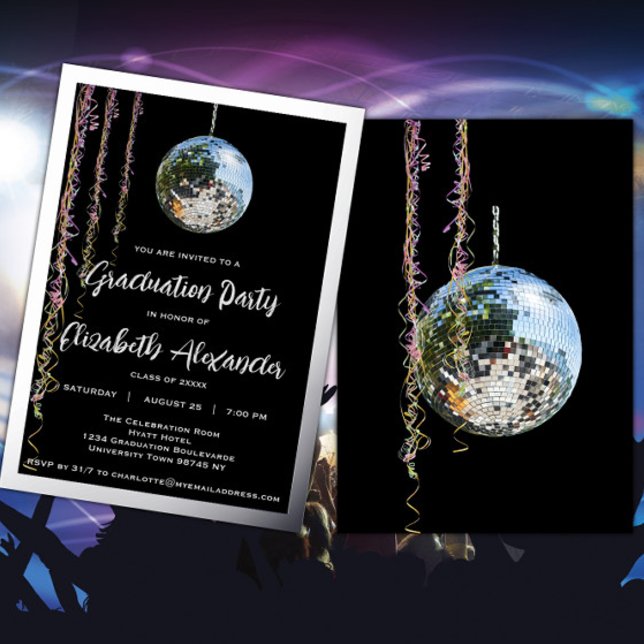Black and Silver Mirror Ball Graduation (Creator Uploaded)