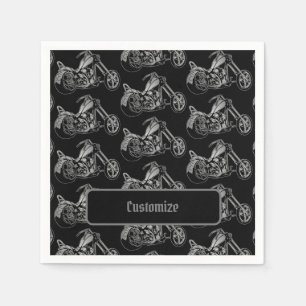 Black And Silver Motorcycle Napkin