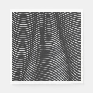 Black and Silver Optical Illusion Napkin