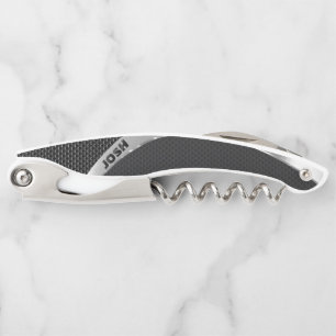 Black And Silver Perforated Metal Corkscrew