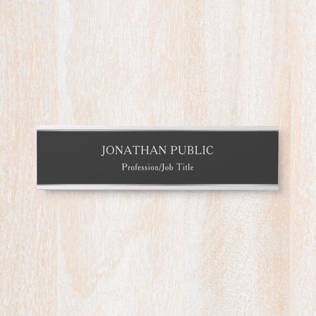 Black And Silver Professional Template Glamourous Door Sign (Front)