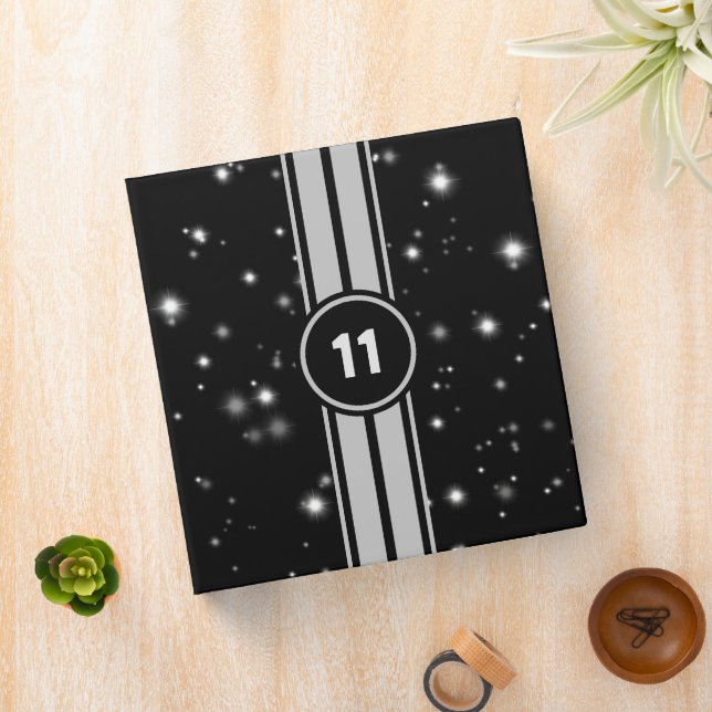 Black and Silver Racing Stripes Starlight Binder (In Situ)