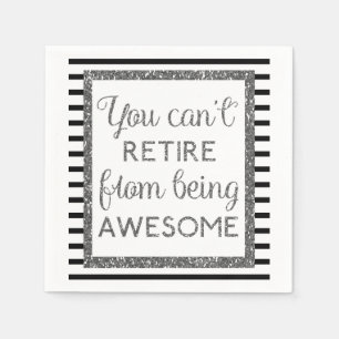 Black and Silver Retirement Napkin