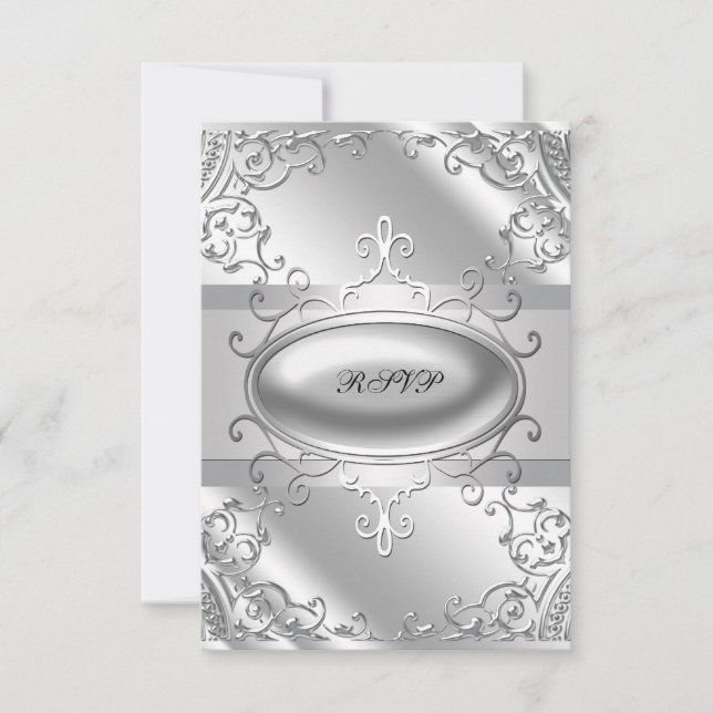 Black and Silver RSVP Card (Front)