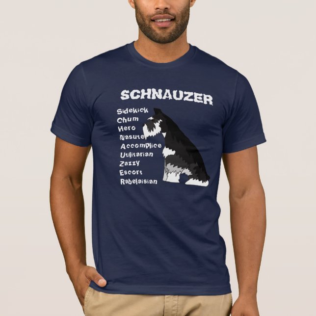 Black and Silver Schnauzer T-Shirt (Front)