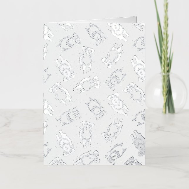 Black and Silver Schnauzers Thank You Foil Holiday Card (Front)