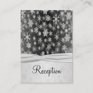 Black and Silver Snowflakes Enclosure Card