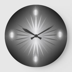 Black and Silver Star Wall Clock