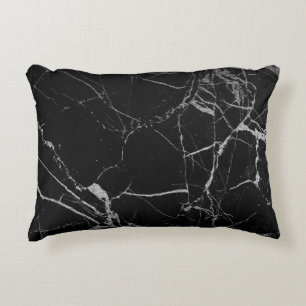 Black and Silver Vein Marble Accent Pillow
