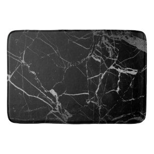 Black and Silver Vein Marble Bath Mat