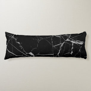 Black and Silver Vein Marble Body Pillow