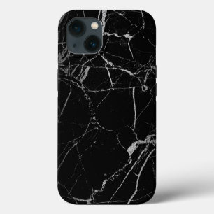 Black and Silver Vein Marble iPhone 13 Case