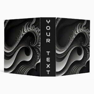 Black and Silver Waves Binder
