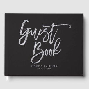 Black And Silver Wedding Guest Book