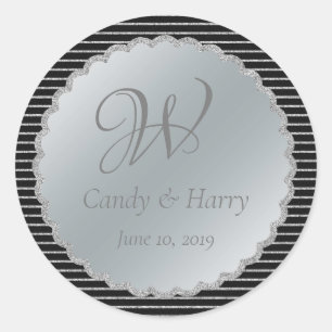 Black and Silver Wedding Sticker
