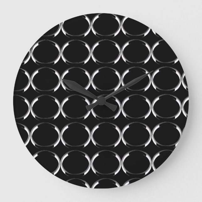 Black and Silver X and O throw pillow Large Clock (Front)
