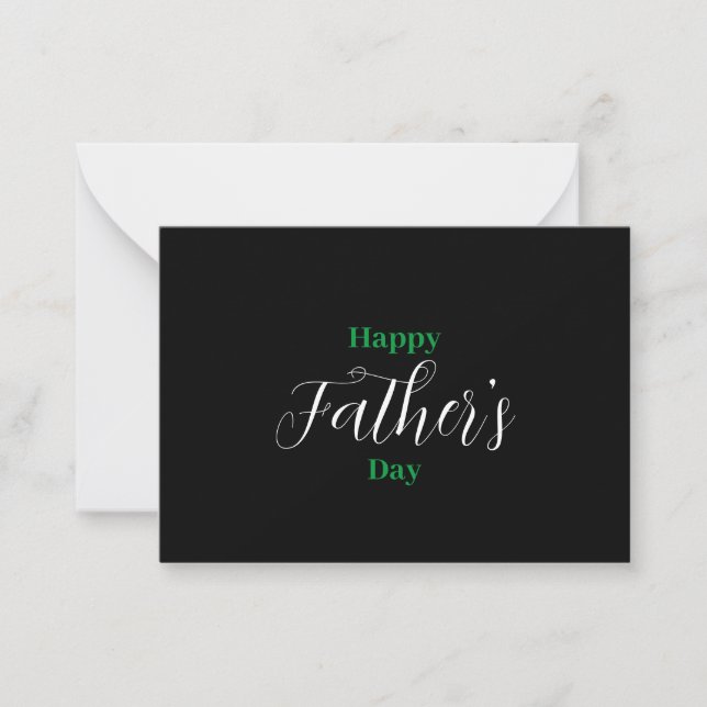 Black and Simple  Happy Father's Day Card (Front)