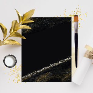 Black and Sparkly Gold Scrapbook Paper
