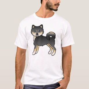Black And Tan Alaskan Malamute Cute Cartoon Dog T-Shirt