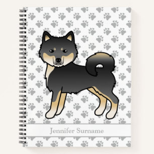 Black And Tan Alaskan Malamute Dog & Custom Text Notebook