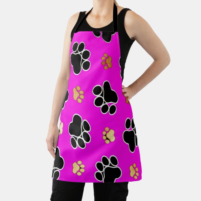Black and tan canine dog paw  apron (Insitu)