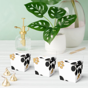 Black and tan canine dog paw print white favor box