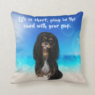 Black and Tan Cavalier King Charles Spaniel    Throw Pillow