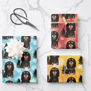 Black and Tan Cavalier King Charles Spaniel   Wrapping Paper Sheet